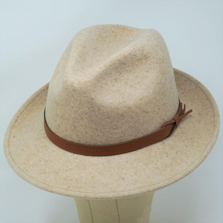 The Stoker – leichte breite Krempe – wasserabweisend – Fedora Trilby Style Filzhut S hellbeige, S he