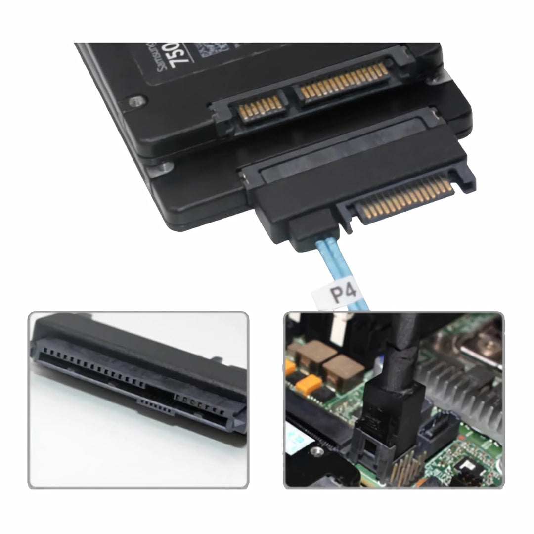 Bolwins P82CS Mini SAS SFF-8643 auf 4x SFF-8482 & 4x SATA 15pin Splitter Kabel – 1m Mini SAS SFF-864