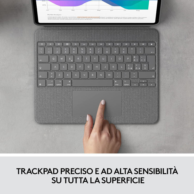 Logitech Combo Touch Tastaturhülle für iPad Pro 12,9 Zoll (5. Januar – 2021) – abnehmbare Tastatur m