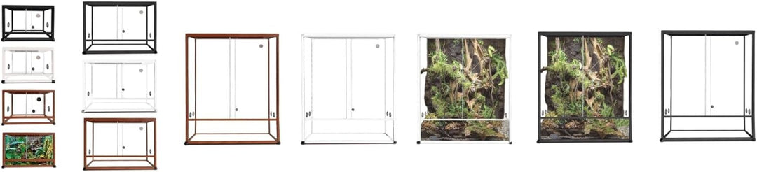 Reptiles Planet Aluminium Elegance Terrarium für Reptilien/Amphibien 30 x 30 x 45 cm, Schwarz Schwar