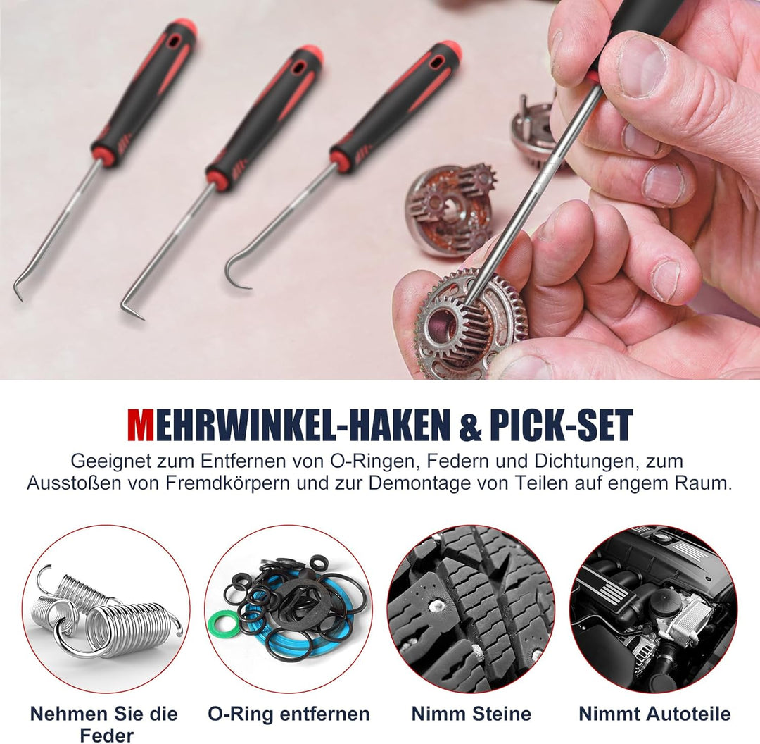 GoYwato Werkzeugkoffer Gefüllt 205tlg - Haushalt Werkzeug Set Werkzeugkasten Gefüllt mit Schraubendr