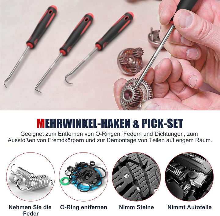 GoYwato Werkzeugkoffer Gefüllt 205tlg - Haushalt Werkzeug Set Werkzeugkasten Gefüllt mit Schraubendr