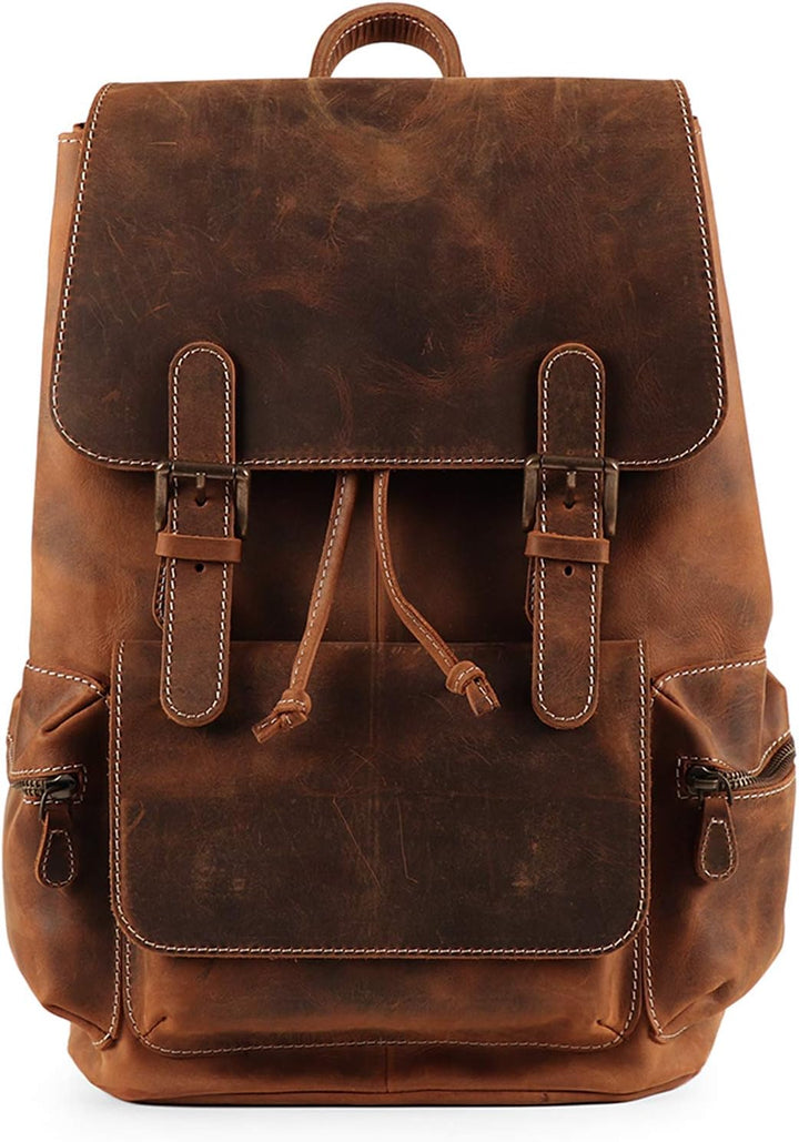 MegaGear Valley Echter Leder Rucksack Braun, Braun