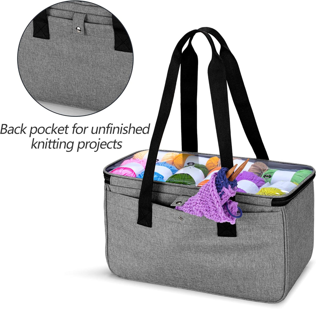 Yarwo Tasche für Garnaufbewahrung, Stricktasche zur Aufbewahrung von Wolle, Handarbeitstasche mit Gr