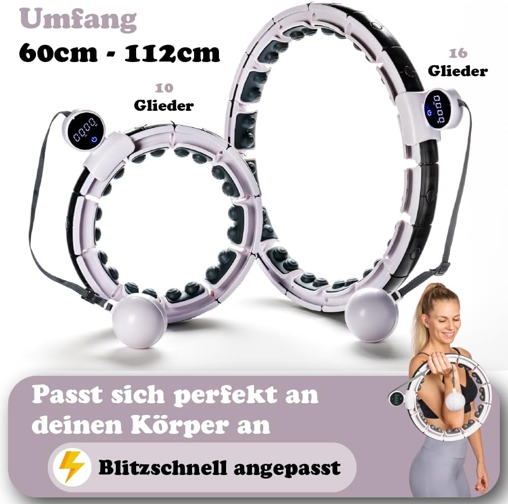 Bellage - Smart Hula Hoop - Smart Hula Hoop Reifen mit Gewicht Ball - Hula Hoop Reifen für Erwachsen
