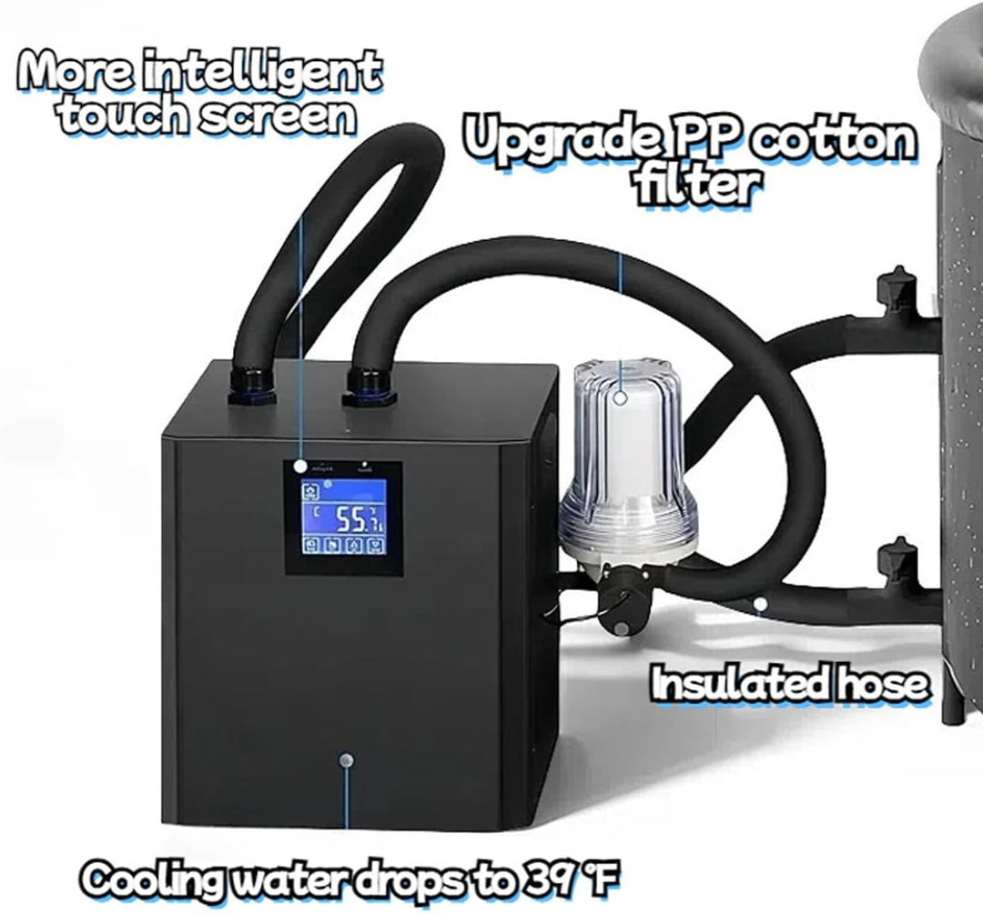1/3 PS Water Chiller Kit für Eisbad, 32-122 ℉ 3 Modi Low Rauschen LCD-Touchscreen-Fernbedienung, Eis
