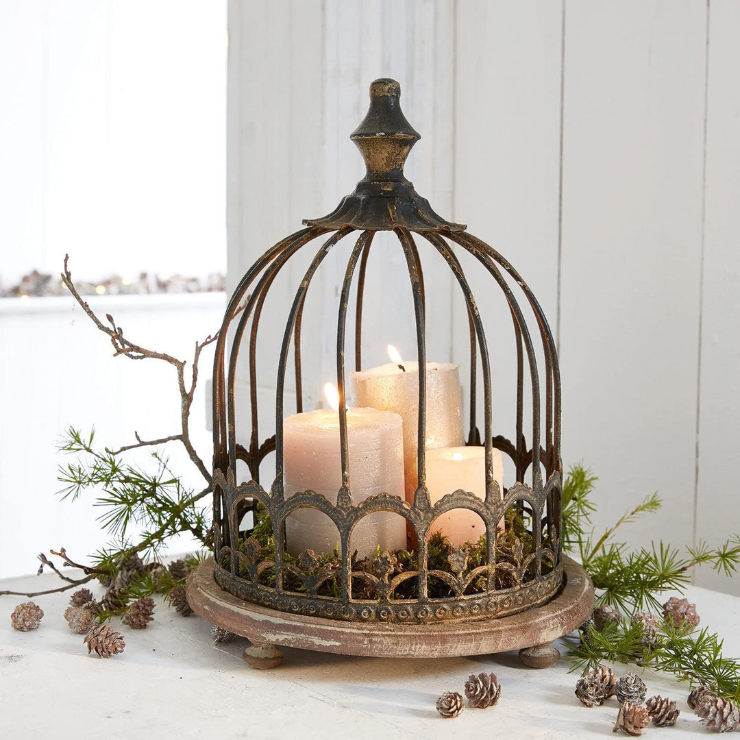 Loberon Glocke Saliers, vielseitig dekorierbar, Romantisches Design, Nostalgie-Look, Shabby-Finish,