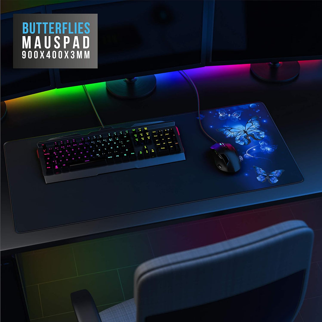 CSL - XXL Speed Gaming Mauspad Titanwolf 900 x 400mm - XXL Mousepad - Tischunterlage Large Size - ve