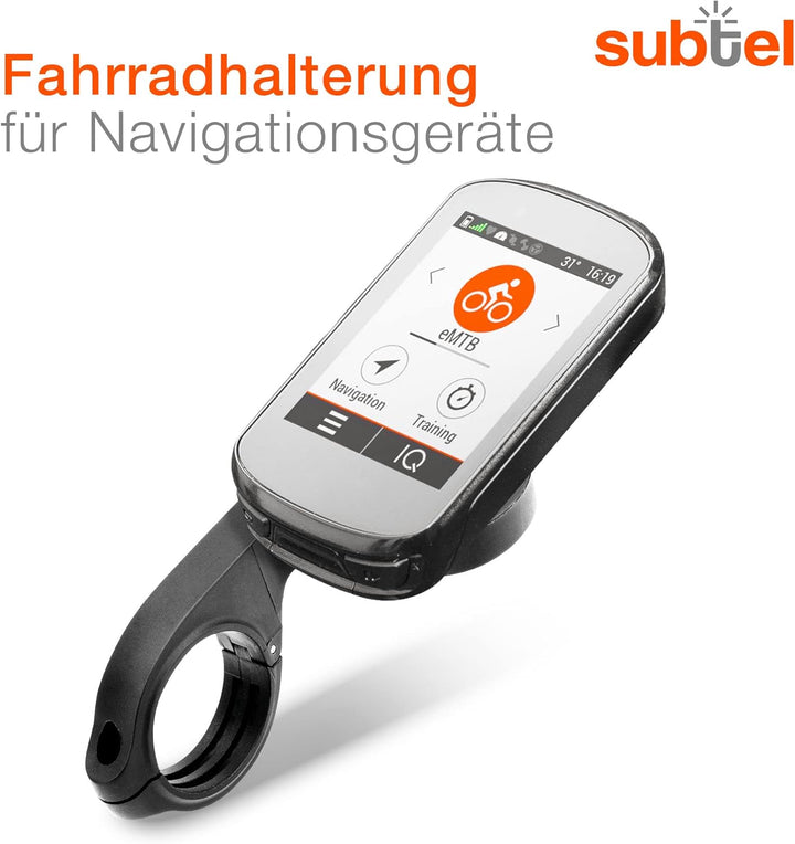 subtel Fahrradhalterung – Lenkerhalter für Navi, GPS & Fahrradcomputer – kompatibel mit Garmin Edge