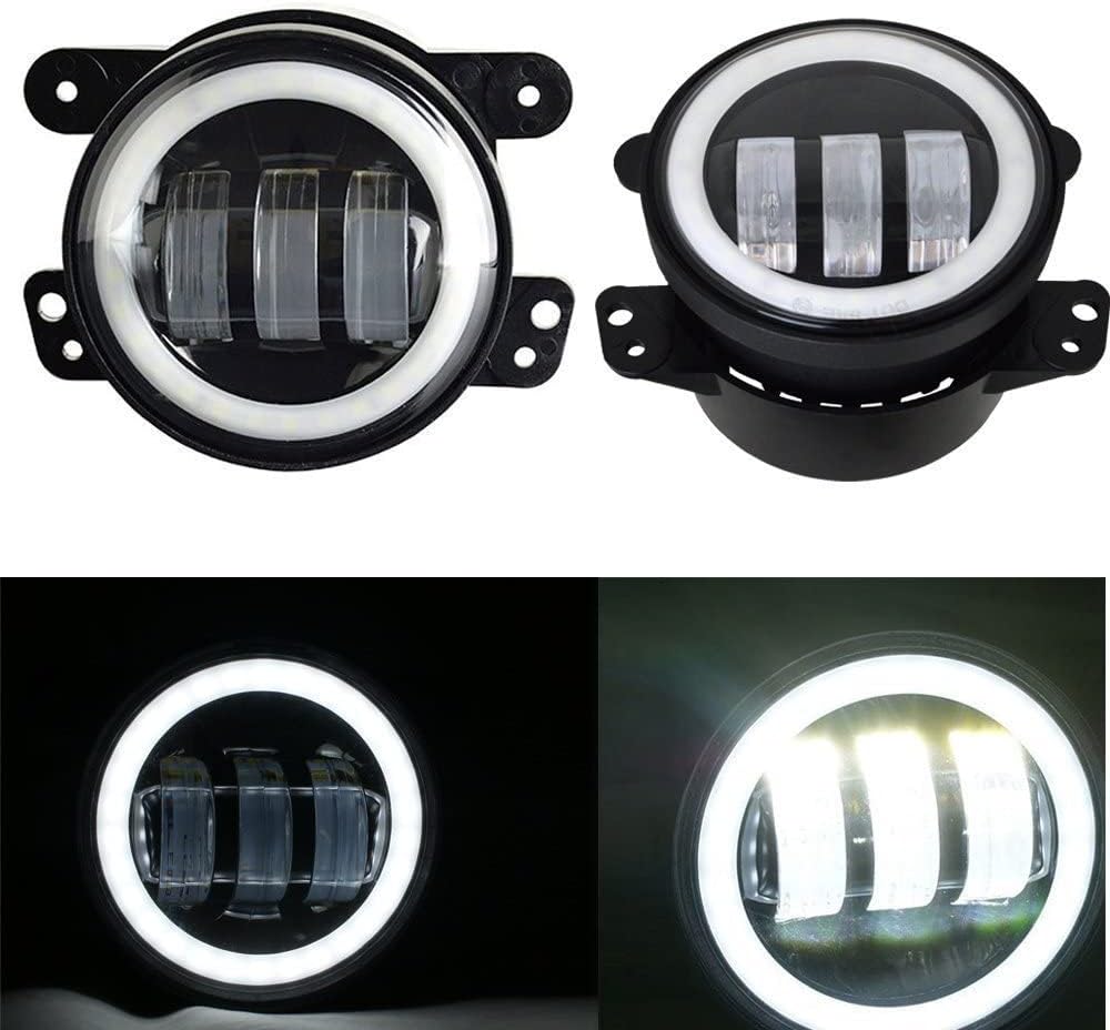 SXMA 4 "Zoll 30 Watt Runde LED 10,2 cm Offroad Frontstossstange Nebelscheinwerfer mit Angel Eye Halo