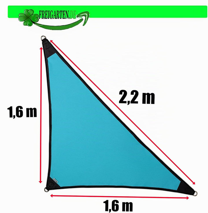 freigarten.de Sonnensegel Wasserdicht Sonnenschutz 100% Schutz vor UV dreieckig 1,6m x 1,6m x 2,2m B