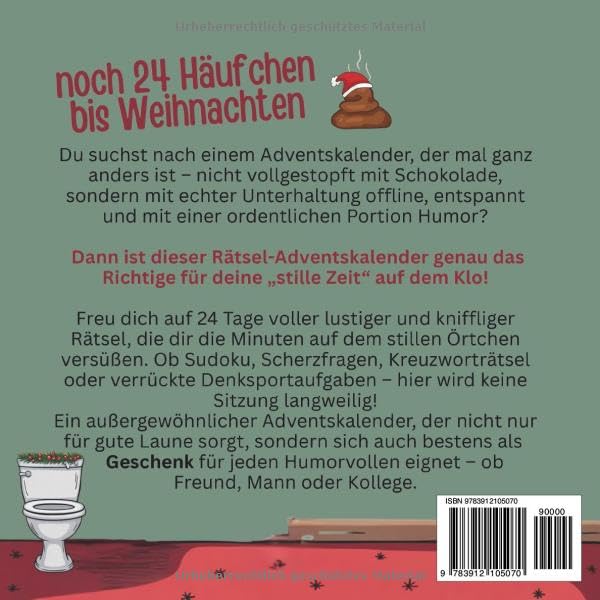 Adventskalender: 24 x Offline Kacken – noch 24 Häufchen bis Weihnachten mit Rätseln, Sudokus, Scherz