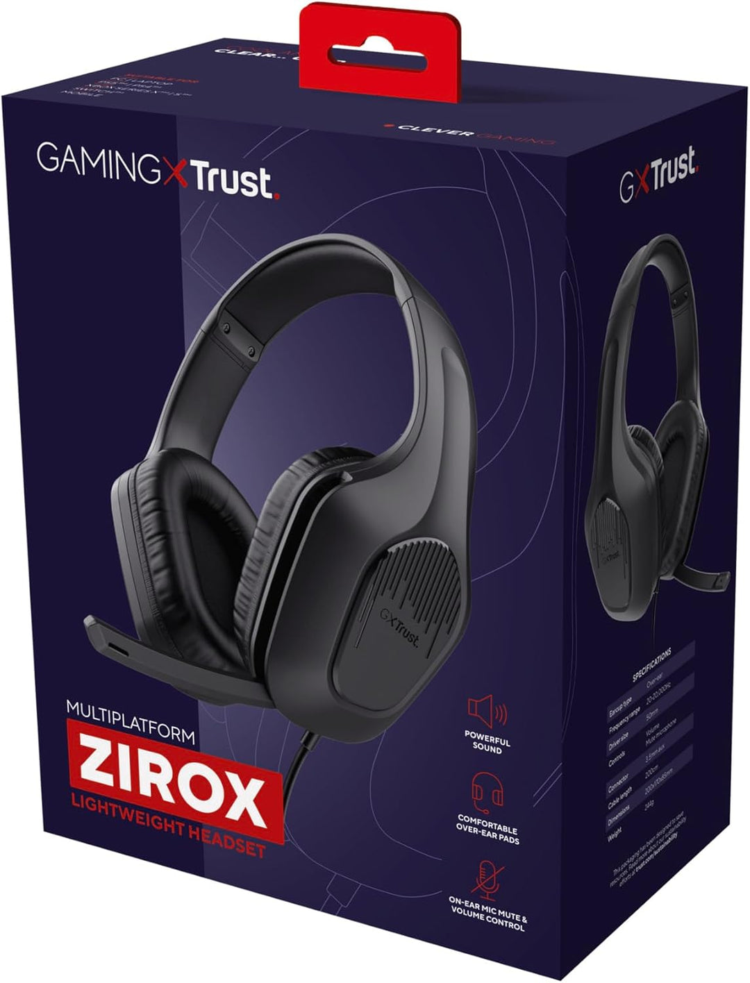 Trust Gaming GXT 415 Zirox Leichtes Gaming Headset mit 50-mm-Treiber für PC, Xbox, PS4, PS5, Switch,