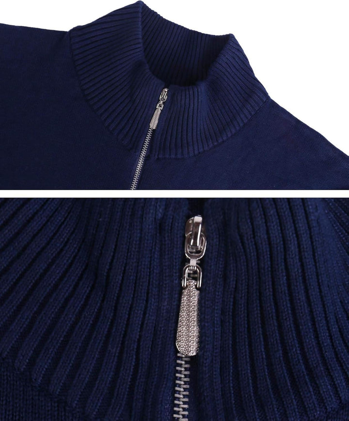 iClosam Herren Strickjacke Feinstrick Mit Stehkragen Und Reissverschluss Blau S, Blau S