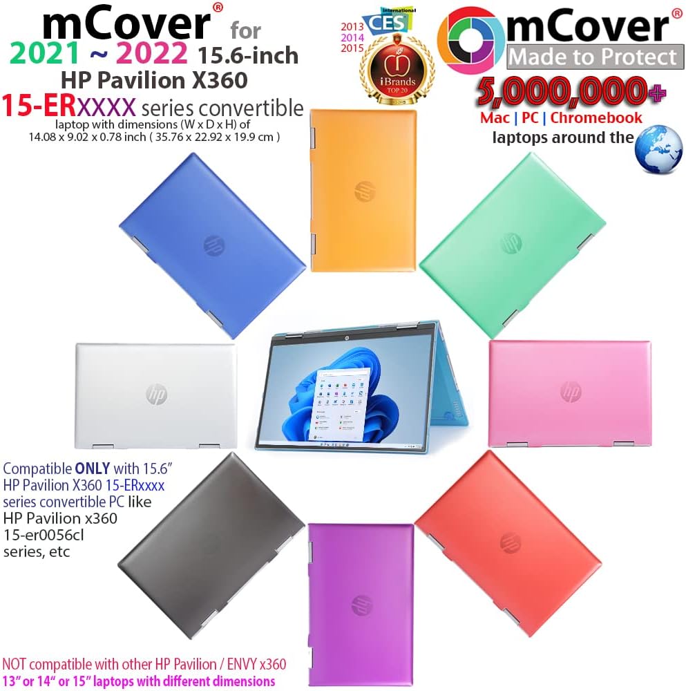 mCover Hartschalen-Schutzhülle, nur kompatibel mit HP Pavilion x360 15-ERxxxxxx Serie 2021 - 2022, 1