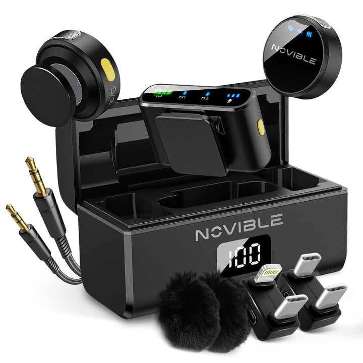 Kabelloses Lavalier Mikrofon für iPhone, Android, Kamera & PC - Kristallklarer Klang, Geräuschunterd