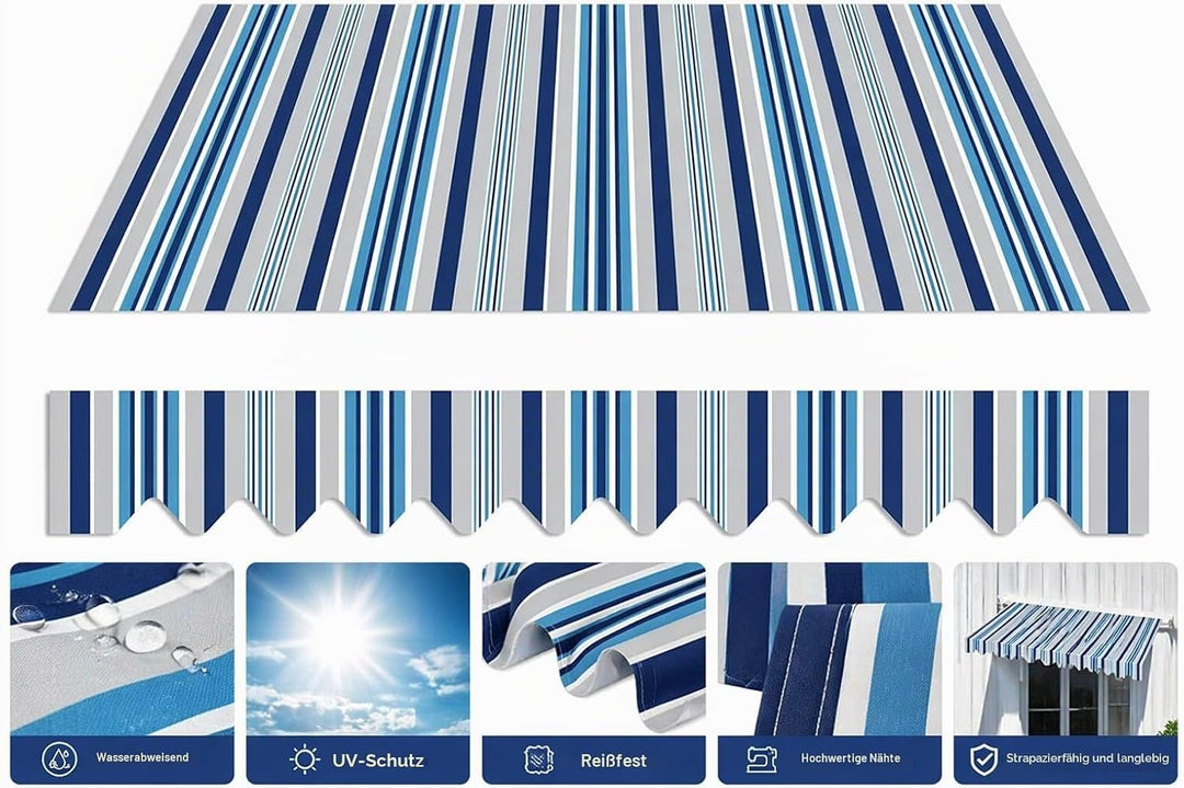 home Trends Markisenstoff 4m Markise mit Volant 5 X 3.5 m Markisenbespannung ersatzstoff 487 x 350 c