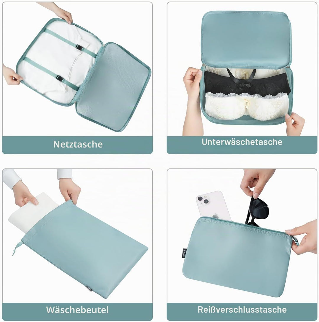 BAGAIL 10er-Set Packwürfel in verschiedenen Grössen Packorganizer für Reisezubehör Handgepäck Koffer
