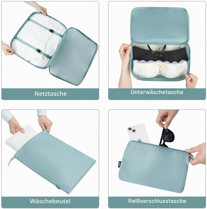 BAGAIL 10er-Set Packwürfel in verschiedenen Grössen Packorganizer für Reisezubehör Handgepäck Koffer