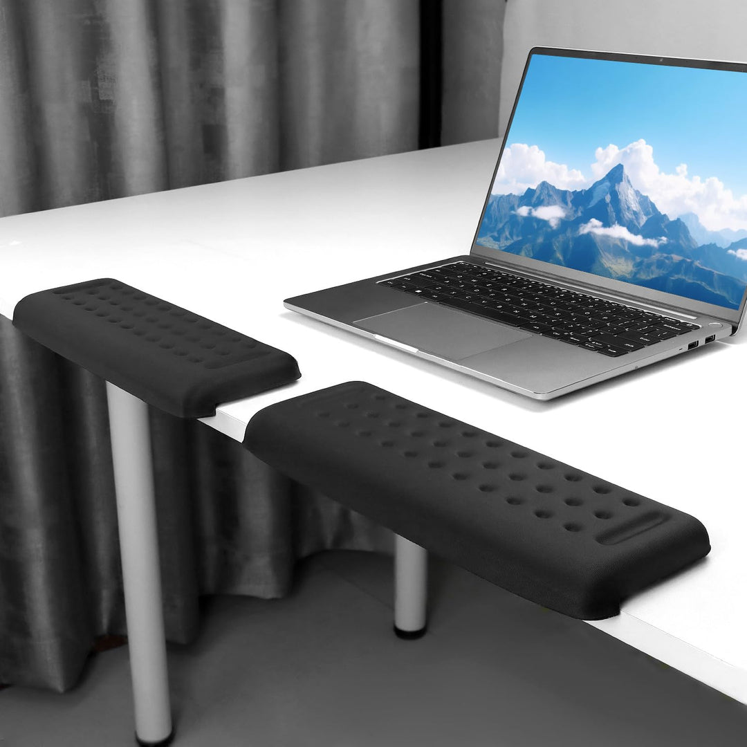 QWORK® 2er Set Ergonomische L-förmige Armauflage für Schreibtischkante, Memory-Schaum – Komfortable