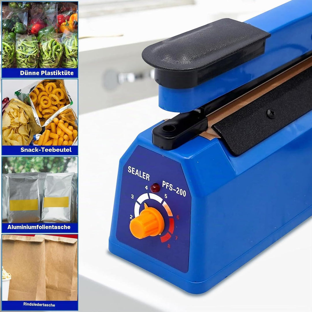 Heisssiegelgerät, 200mm Folienschweissgerät, Bag Sealer, Mini Folienschweissgerät, Plastiktüten Tüte