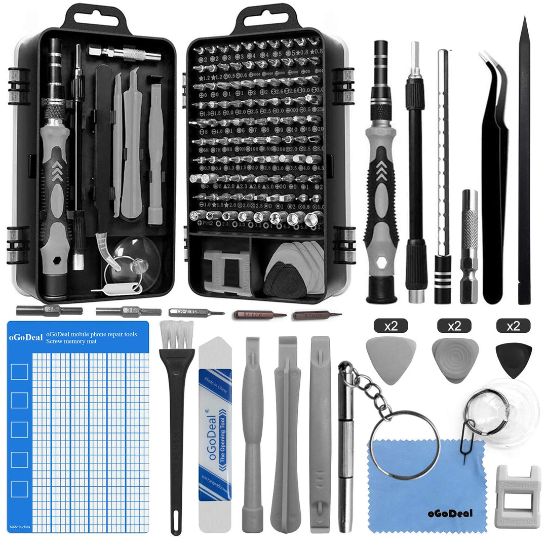 oGoDeal 127 in 1 Mini Feinmechaniker Schraubendreher Werkzeug Set und öffnungswerkzeug für iPhone, P