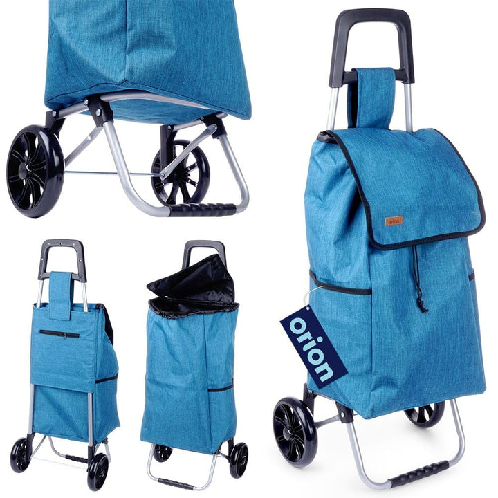 orion group Einkaufstrolley Einkaufsroller Einkaufswagen mit Blauer Einkaufstasche auf Rollen geräum