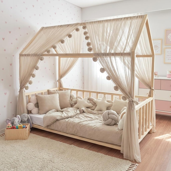 Baby Fancyroom Hausbett Himmel Betthimmel für Kinderbett Kinderzimmer Baldachin Bettvorhang Betthimm