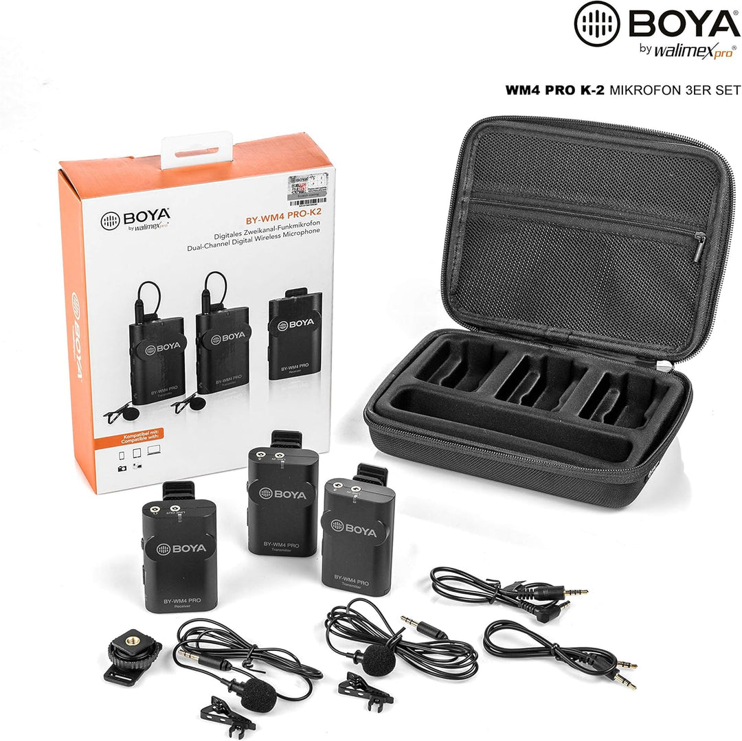Walimex pro Boya WM4 Pro K-2 Mikrofon 3er Set