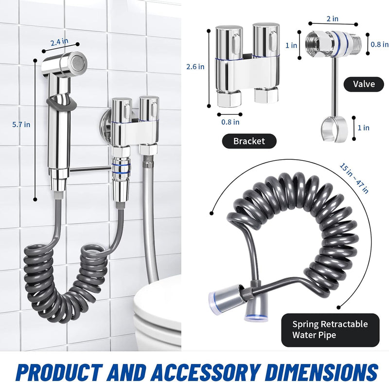 Bidet Handbrause für Toilette,Bidet-Sprühgerät für Toiletten,Mit Douche und Halter und Wasserhahnspe