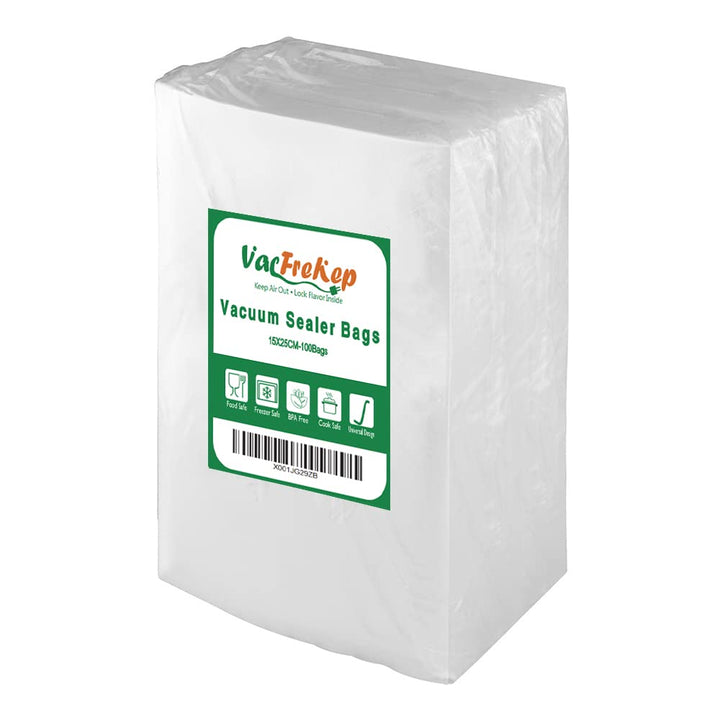 VacFreKep 100 Beutel 15x25cm Vakuumier Beutel Vakuumbeutel für Lebensmittel,BPA-Frei Sous Vide Vakuu