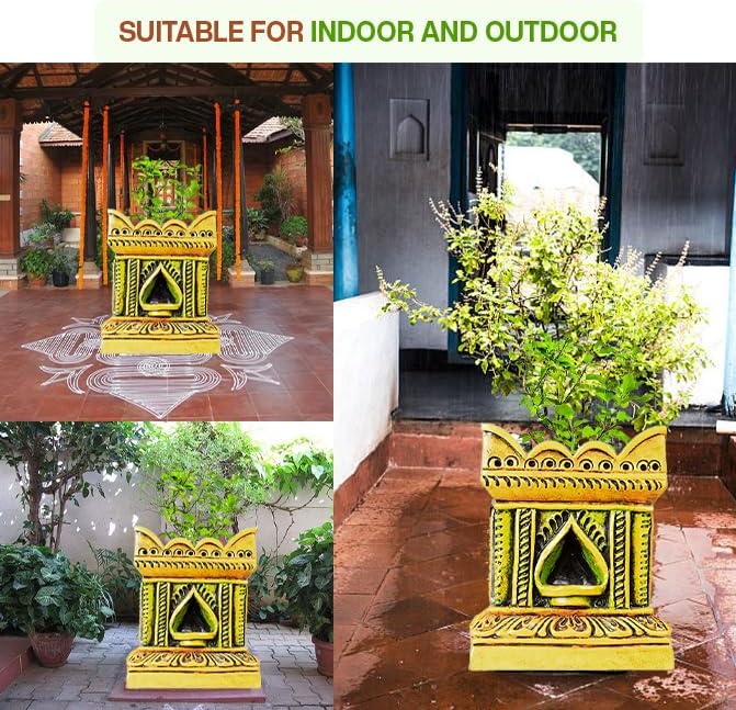 Village Decor Tulsi Blumentopf, mehrfarbig, B x H 25,4 x 30,5 cm