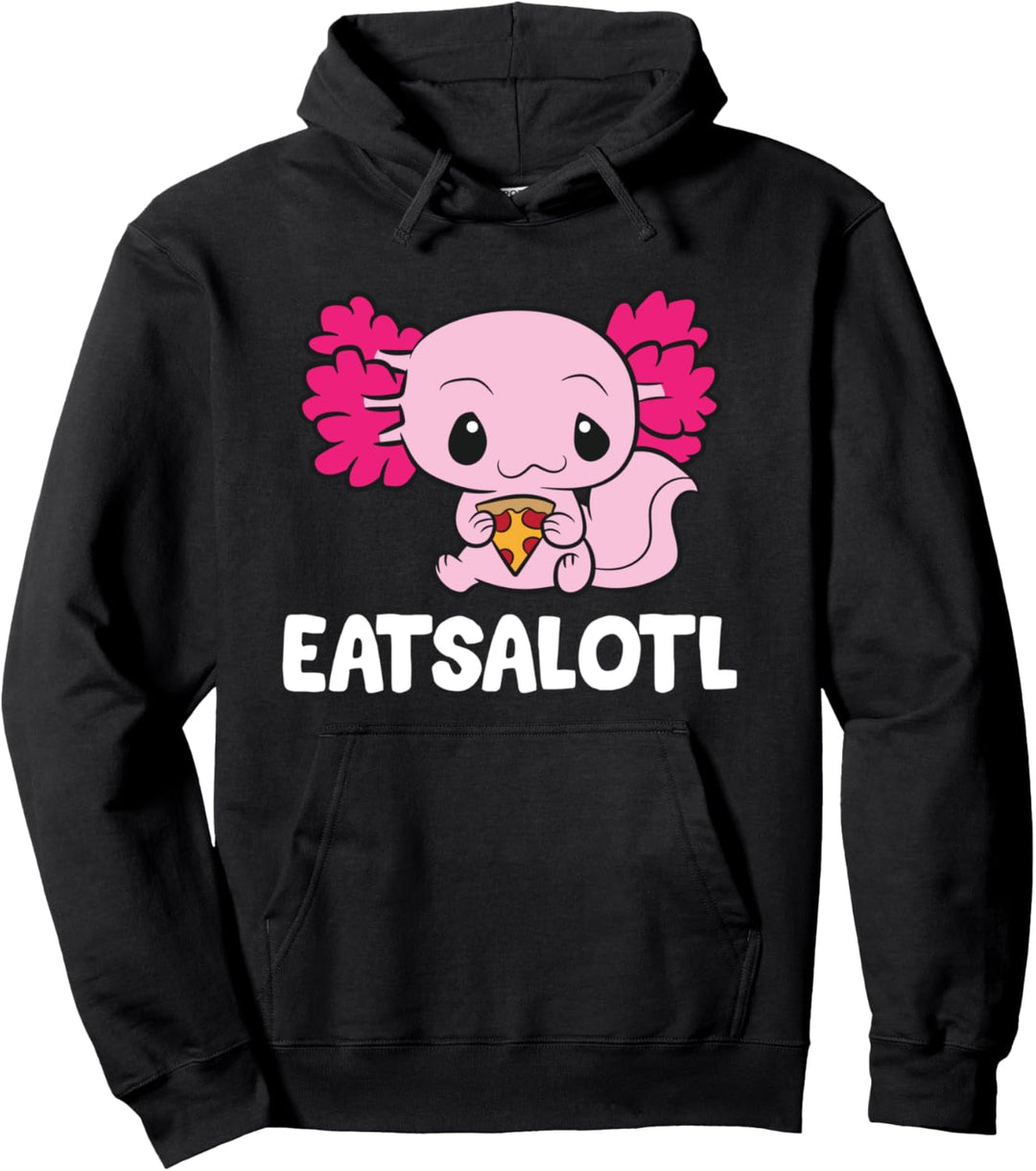 Eatsalotl Pizza und Axolotls Süsses Axolotl Essen Pizza Pullover Hoodie