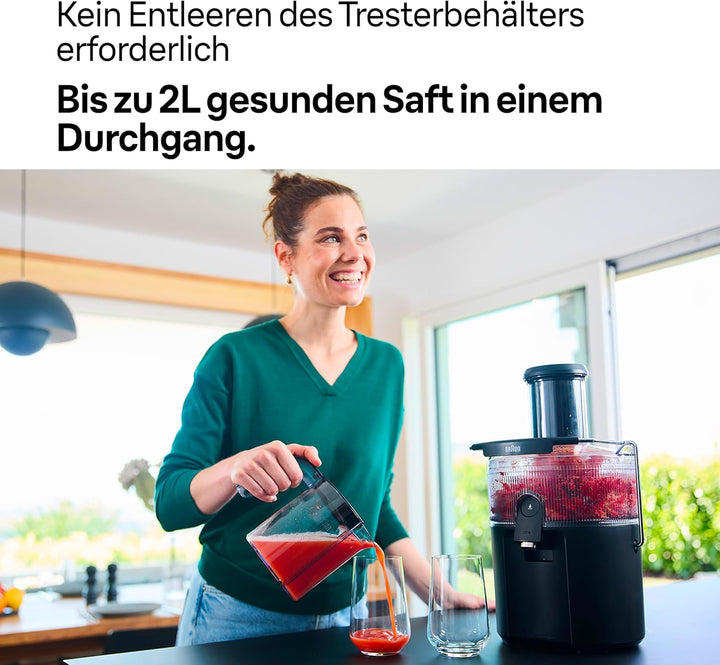 Braun MultiJuice 5 SJ500, Zentrifugalentsafter mit ColdXtract-Technologie, 75 mm Einfüllöffnung, 1,5
