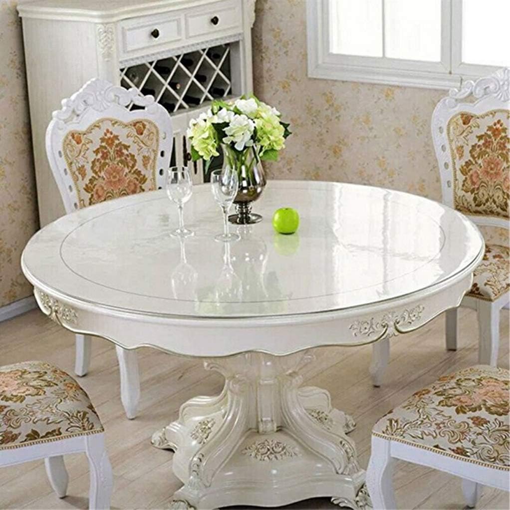 Ever Fairy Runde transparente PVC-Tischdecke 1.5mm/2mm, wasserdicht, Kunststoff, Tischsets, Schreibt