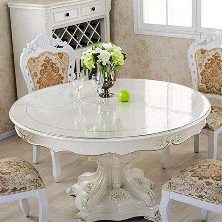 Ever Fairy Runde transparente PVC-Tischdecke 1.5mm/2mm, wasserdicht, Kunststoff, Tischsets, Schreibt