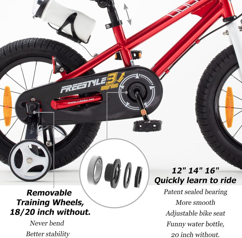 RoyalBaby Freestyle Kinderfahrrad Jungen Mädchen Fahrrad 12 16 16 18 20 Zoll ab 3-12 Jahre BMX Stil