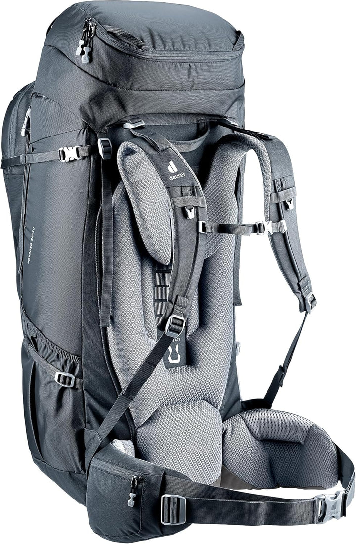 deuter Herren Voyager 65+10 Reiserucksack (1er Pack) 65+10 L Schwarz, 65+10 L Schwarz