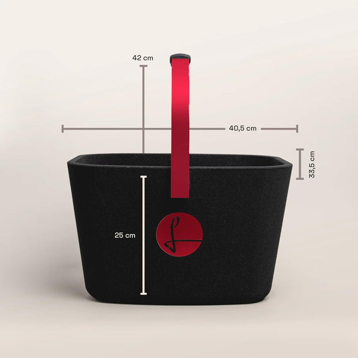 LIEBLINGSKORB Edge Black weinrot inkl. Deckel - ultraleichter, kippsicherer & formstabiler Einkaufsk