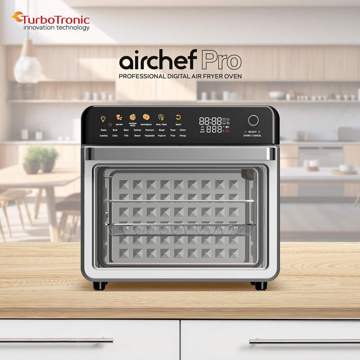 TurboTronic Multi-Smart-Ofen - 19in1 Heissluftofen & Heissluftfritteuse 2100W Power 34L bis 0,5 kg P