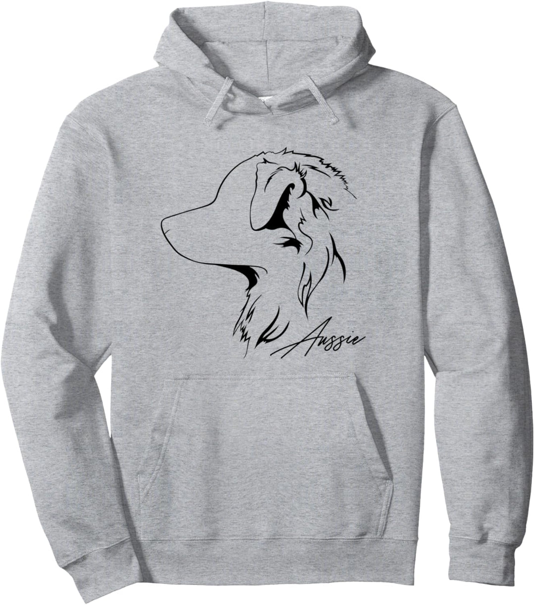 Aussie Australian Shepherd Profil Hunderasse Hund Hunde Pullover Hoodie