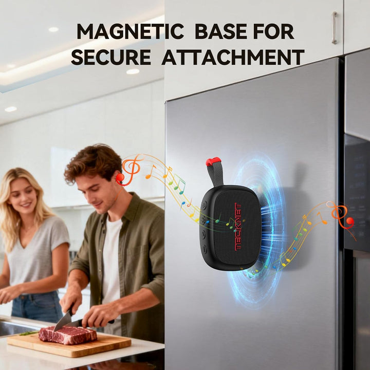 TECKNET Tragbare Bluetooth Lautsprecher, ultramagnetischer Mini Musikbox Klein Speaker IP67 Wasser-