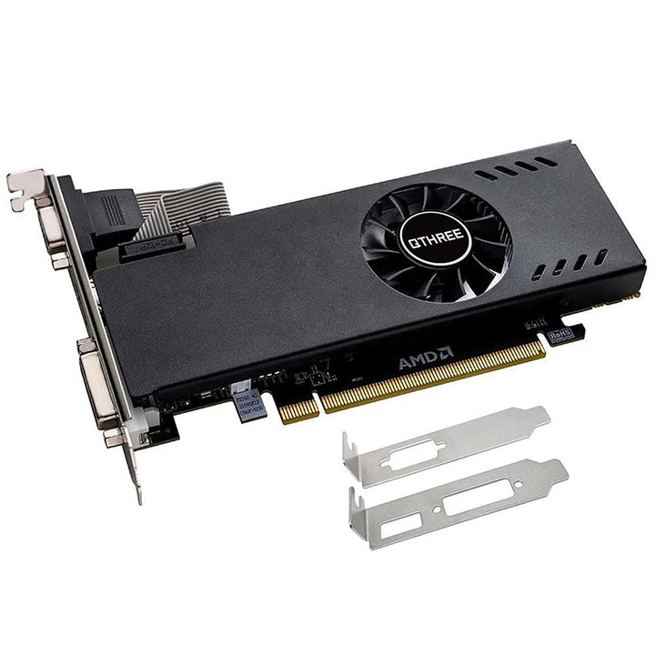 QTHREE Radeon RX 550 Low Profile Grafikkarte, 4GB GDDR5 128-bit, DVI-D, HDMI, VGA, PCI Express x8, D