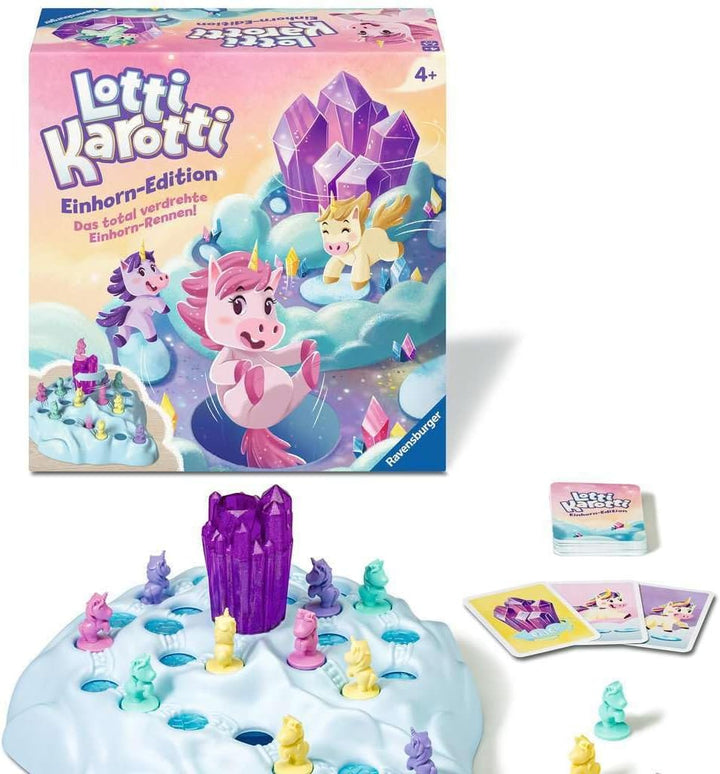 Ravensburger 22580 - Lotti Karotti Einhorn-Edition, Adaption des bekannten Spiele-Klassikers mit Ein