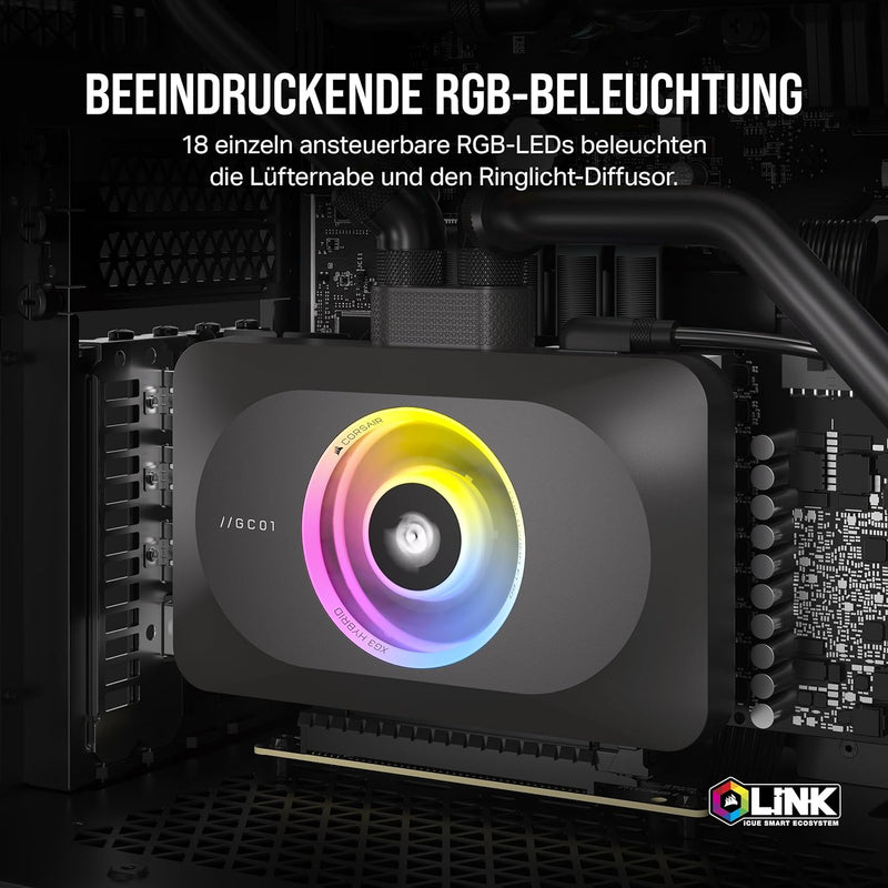 CORSAIR iCUE LINK XG3 RGB Hybrider GPU-Wasserkühler - Hybride individuelle Kühlung - Passend für AMD