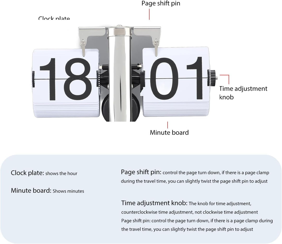 Greensen Flip Uhr Retro Digitale Wanduhr Batterie betrieben Klappuhr mit Sichere Basis Kreative Flip