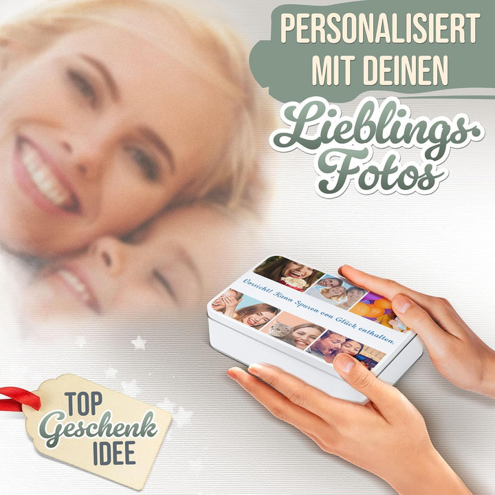 Print Royal PR Geschenkdose selbst gestalten mit 6 Fotos & Text - Blechdose bedrucken, Personalisier