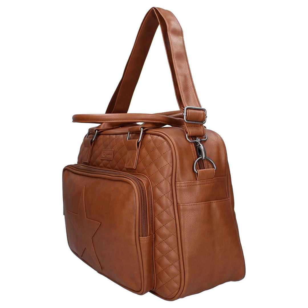 Kidzroom Luiertas -Cognac- Vegan Leather met ster 30*48*16cm Blau, 30*48*16cm Blau