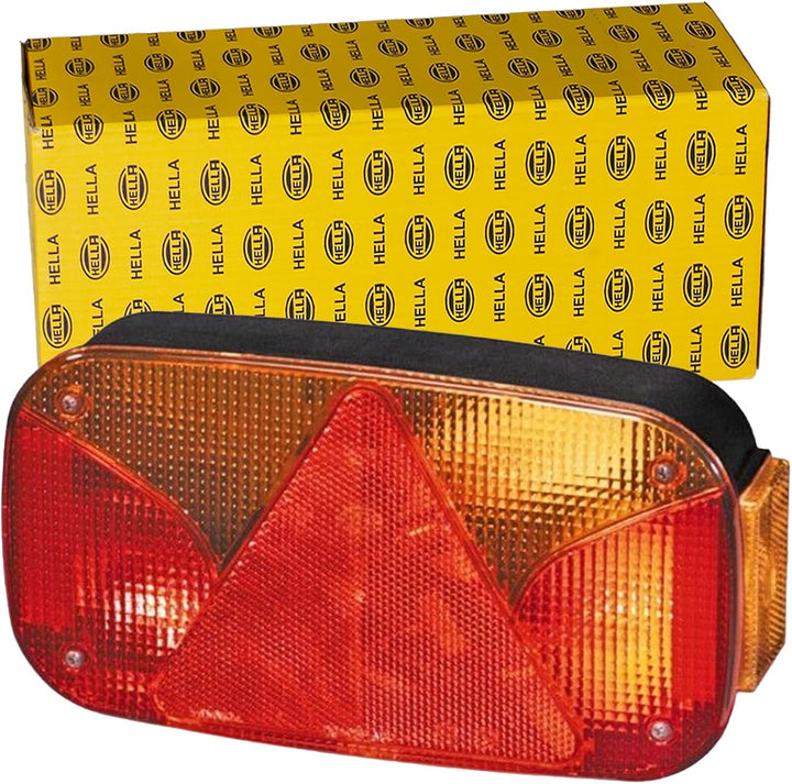 HELLA - Heckleuchte - Glühlampe - 12V - Anbau/geschraubt - Lichtscheibenfarbe: rot/gelb - Stecker: R