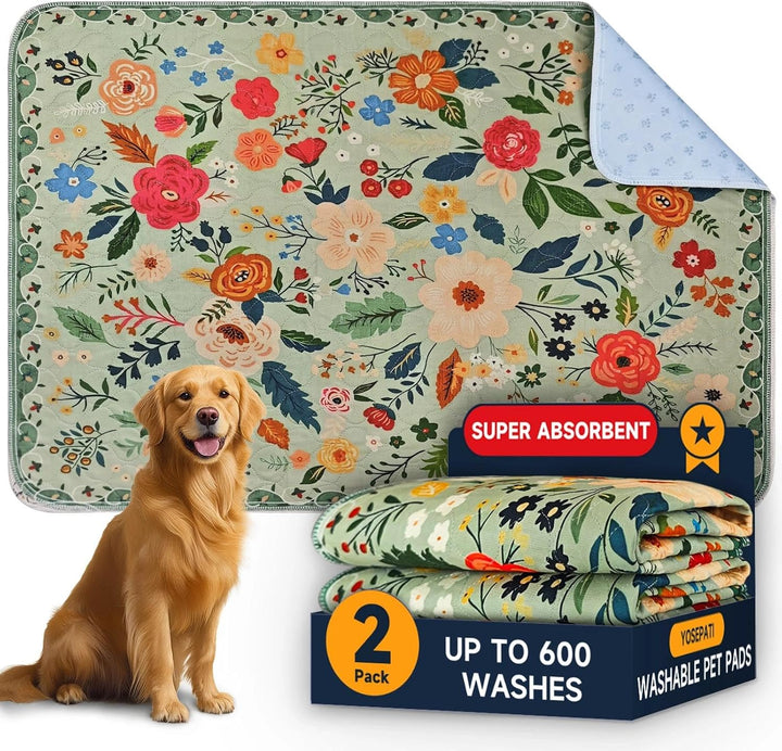 Waschbare Urinierunterlagen für Hunde,2 Stück,wiederverwendbare Welpen-Trainingsunterlagen,102x66cm,